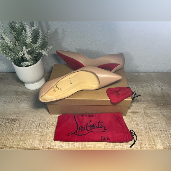 Christian Louboutin Apostrophy Leather Pointed Red-Sole Pumps - Picture 7 of 7